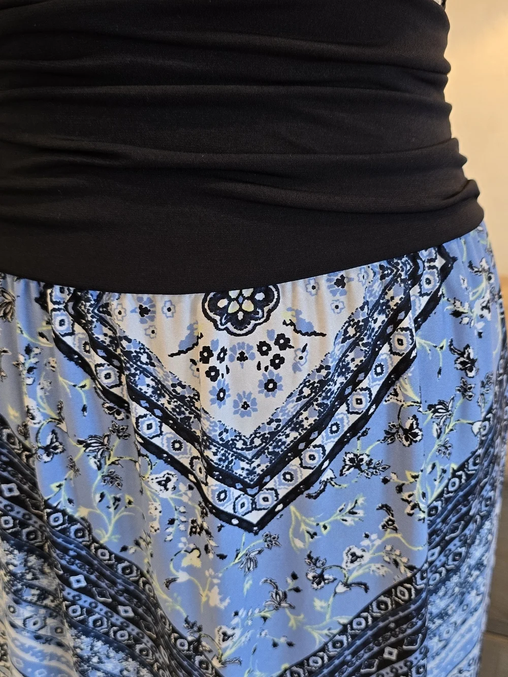 Apt. 9 Blue and Black Geometric Print Maxi Skirt - Picture 3 of 5